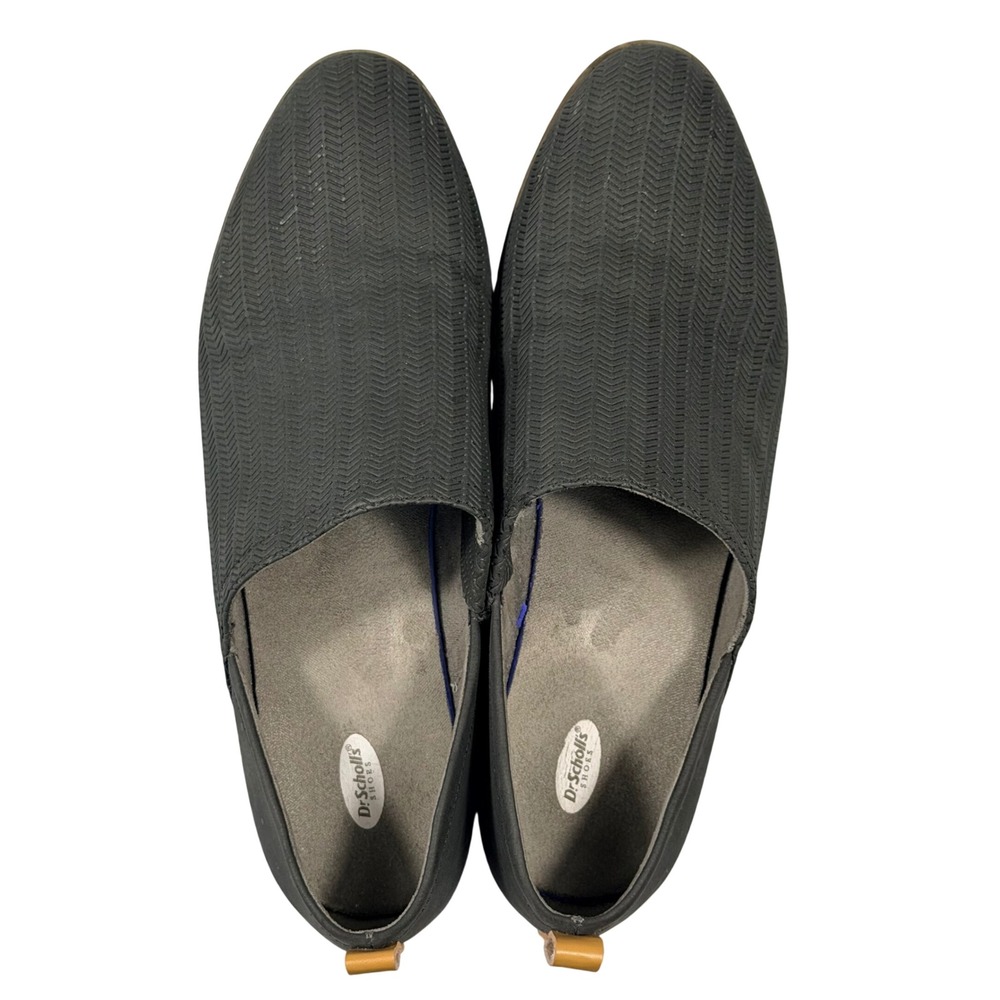 Dr. Scholls Black Herringbone Slip‎ On Loafers Women's Comfort Flats Pointed Toe